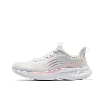 QIAODAN Sigh 4.0 Anti Slip Wear Resistant Low Top Running Shoes Women's White Blue Pink