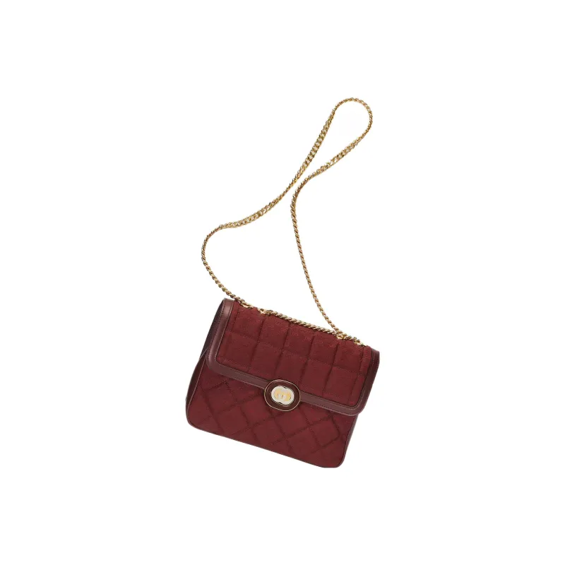 GUCCI Canvas With Leather Trim Canvas Portable Crossbody Bag, Shoulder Bag Women's Burgundy-1