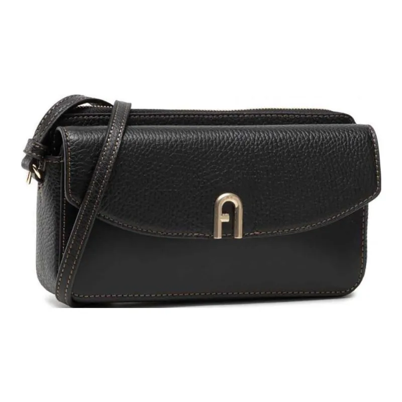 Furla Primula Leather Crossbody Bag, Shoulder Bag Women's Black-1