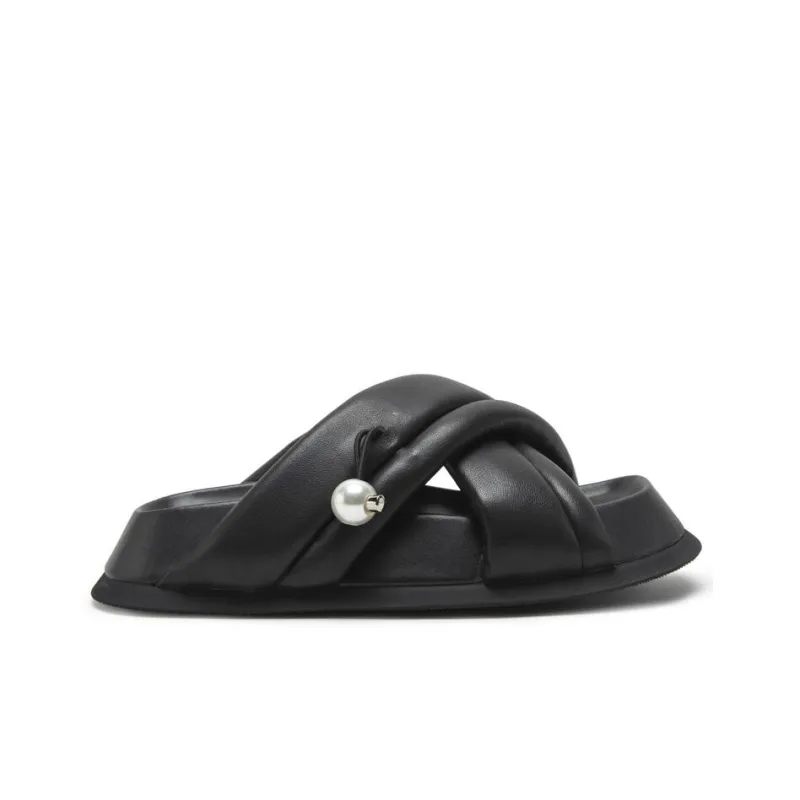 MIO Slide Slippers Women's Black/White-1