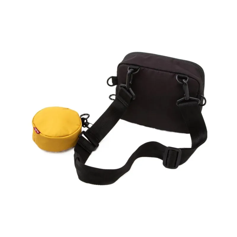 Levi's Polyester Shoulder Bag, Crossbody Bag Men's Black/Yellow Color-3