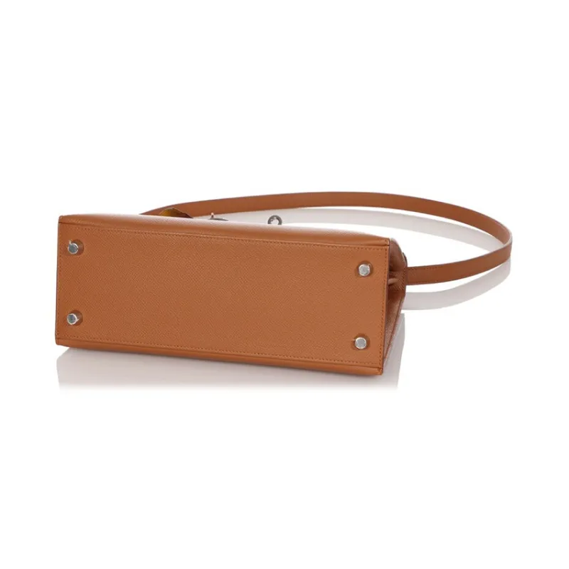 HERMES Kelly Epsom Leather Kelly Bag Handbag Women's 37 Gold Brown-4