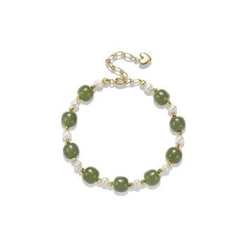 AGOVSKI Hetian Jade Bracelets Green Jade Women's