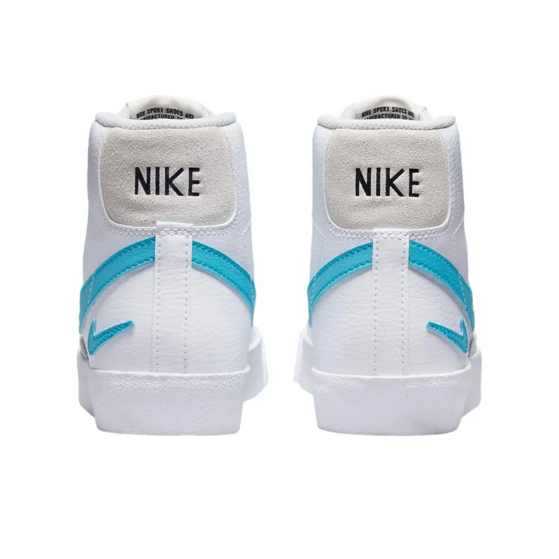 Nike Blazer '77 'Cut Out Aqua' Durable Breathable Mid Top Skateboard Shoes GS White Blue-4