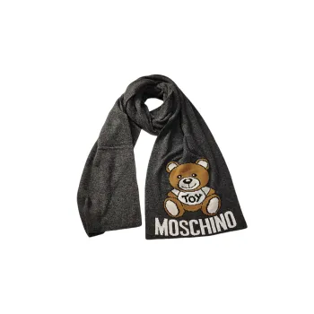 MOSCHINO Knit Scarves Unisex Gray