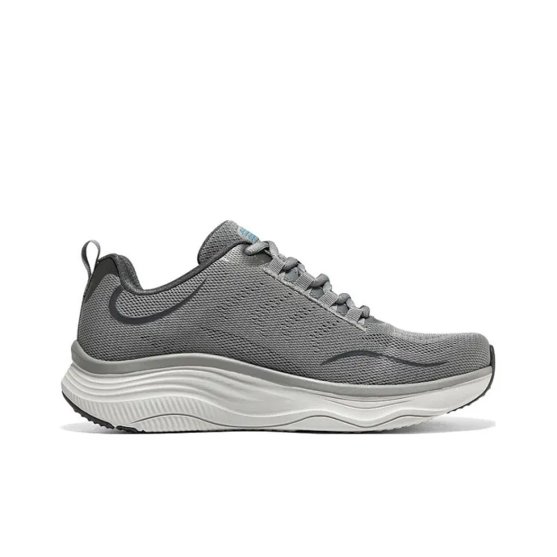 Skechers D'lux Fitness Anti Slip Wear Resistant Low Top Running Shoes Men's Gray White-1