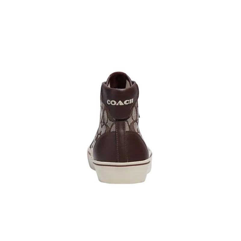 COACH High Top Stylish Skateboarding Shoes Men's Brown-3