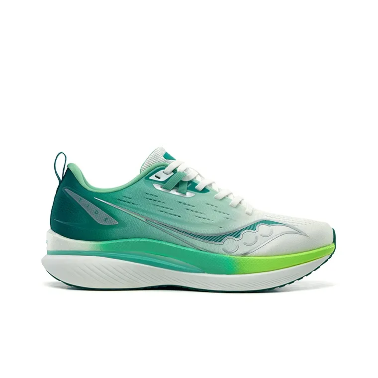 Saucony Cushioning Anti Slip And Wear Resistant Support Lightweight Low Top Sprint Running Shoes Unisex White Green-1