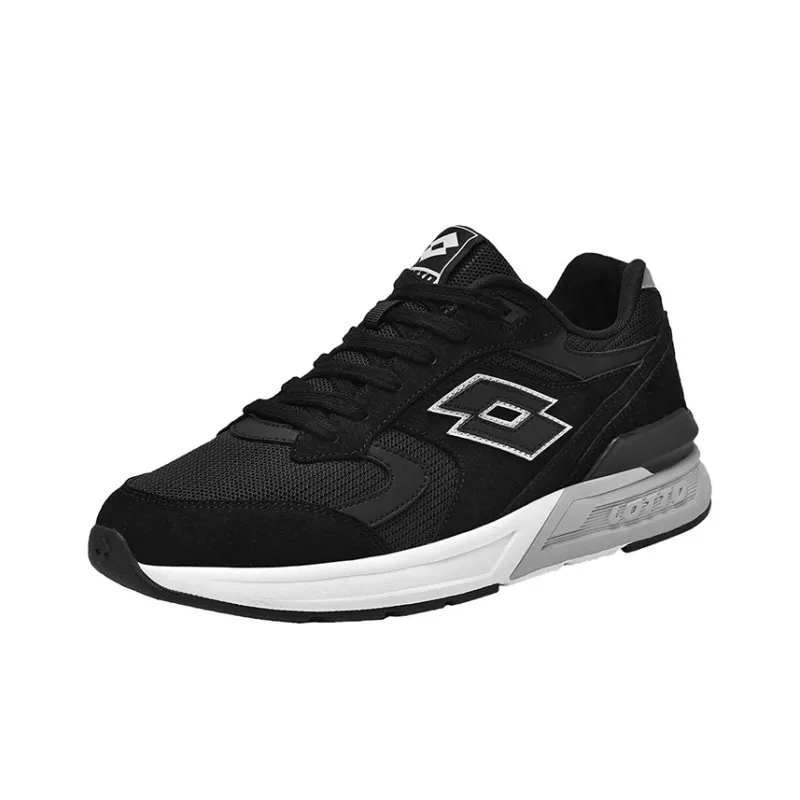 LOTTO Mist II Cushioning Anti Slip And Wear Resistant Coverage Low Top Casual Running Shoes Men's Black White-1
