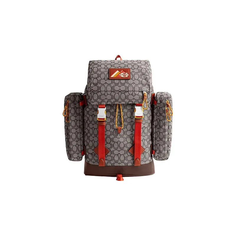 COACH Fabric With Calfskin Travel Bag Backpack Tubas Men's Gray-0