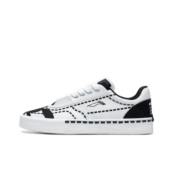 OSWALD x LiNing 50/50 Anti Slip Wear Resistant Low Top Skateboard Shoes Women's White Black