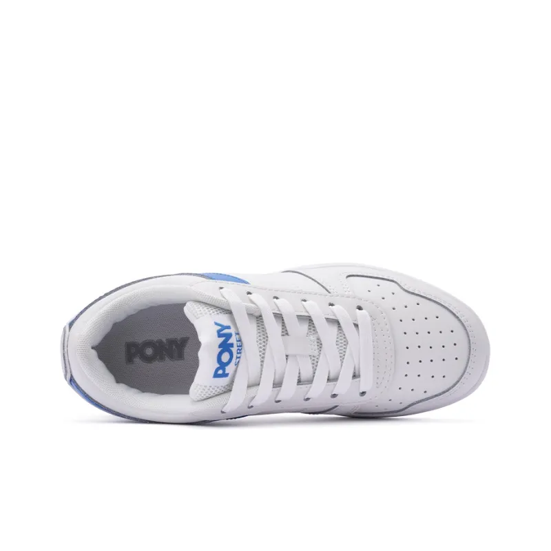 PONY STREET Low Top Skateboard Shoes Unisex White Blue-2