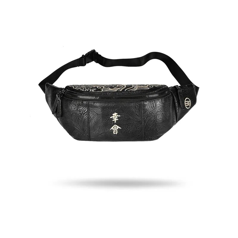 CHUSAN PVC Commute Bag, Cycling Bag, Shoulder Bag, Fanny Pack Regular Unisex Black-1