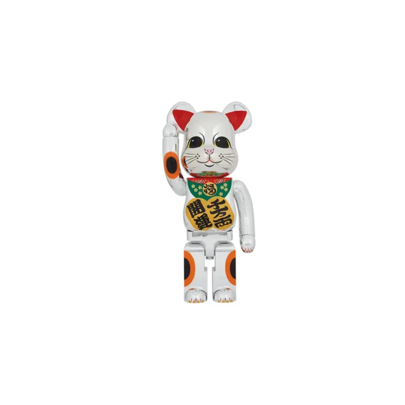 Bearbrick Lucky Cat Good Luck Ten Million Ryo Silver Plated-1