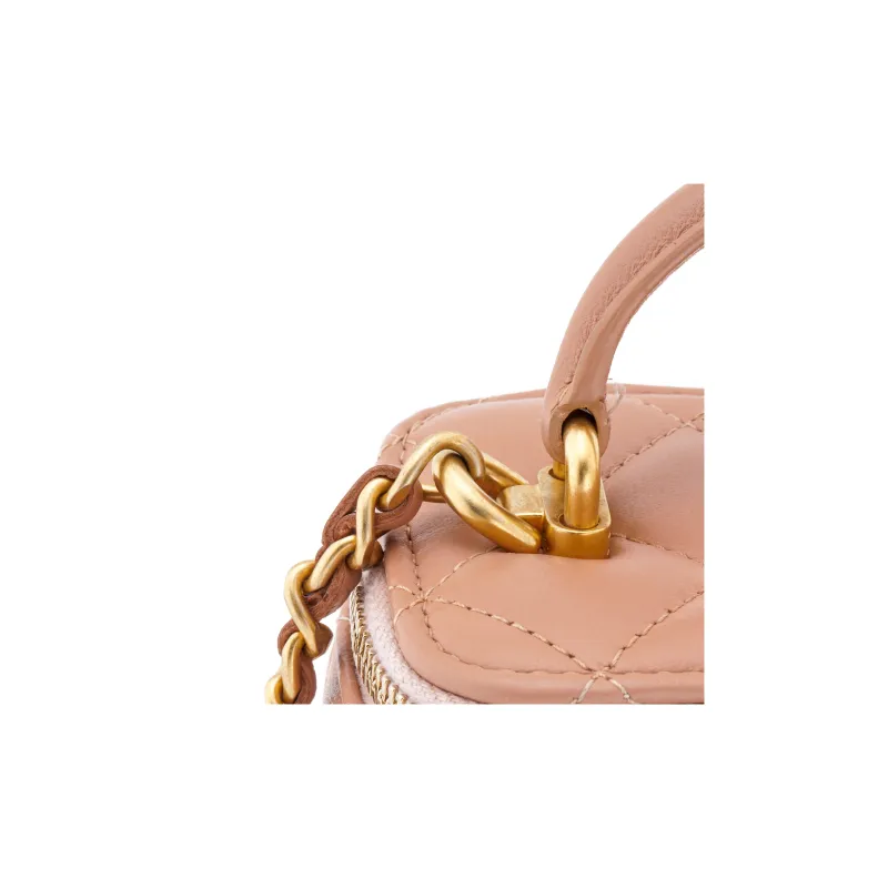 CHANEL Lambskin Box Bag, Shoulder Bag, Crossbody Bag Trumpets Women's Nude/Milk Tea-5