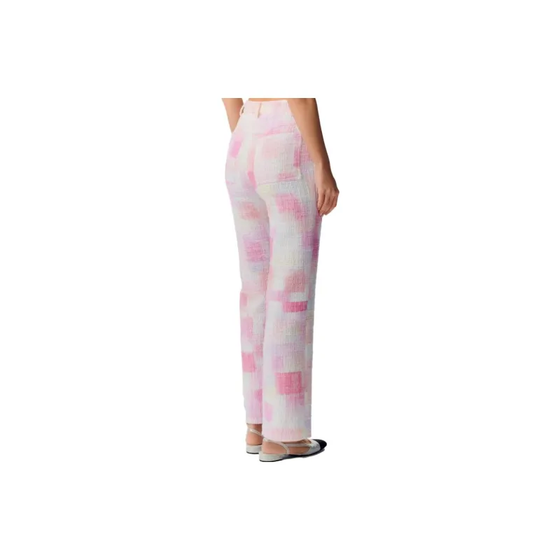 CHANEL Casual Pants Women's Pink White-2