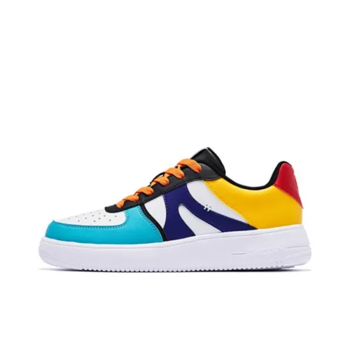 QIAODAN Skateboard Shoes Men Low-Top White/Yellow/Blue