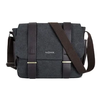 NOMK Canvas Canvas Bag Cycling Bag Messenger Bag Backpack Shoulder Bag Crossbody Bag Regular Unisex Gray/Khaki/Black