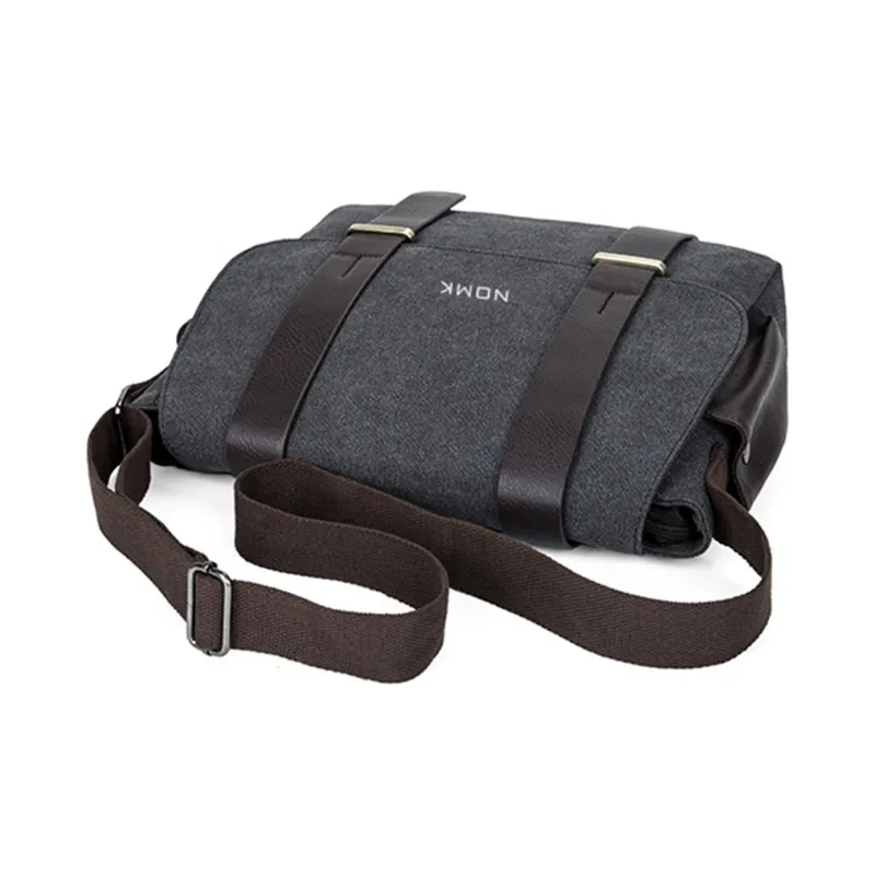 NOMK Canvas Canvas Bag Cycling Bag Messenger Bag Backpack Shoulder Bag Crossbody Bag Regular Unisex Gray/Khaki/Black-5