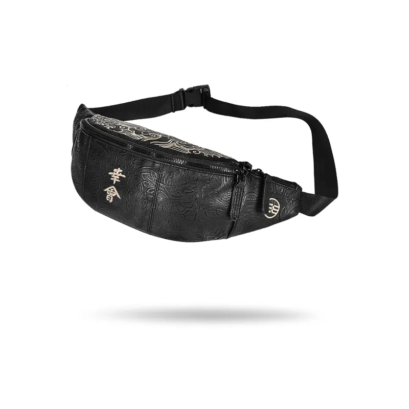 CHUSAN PVC Commute Bag, Cycling Bag, Shoulder Bag, Fanny Pack Regular Unisex Black-2