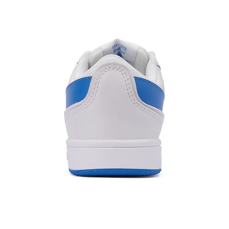 PONY STREET Low Top Skateboard Shoes Unisex White Blue-3