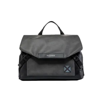 NOMK Leather Workwear Backpack Handbag Regular Unisex Black