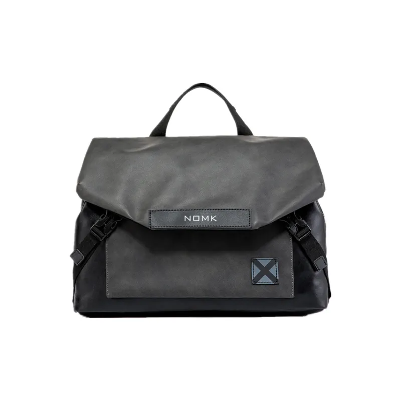 NOMK Leather Workwear Backpack Handbag Regular Unisex Black-0