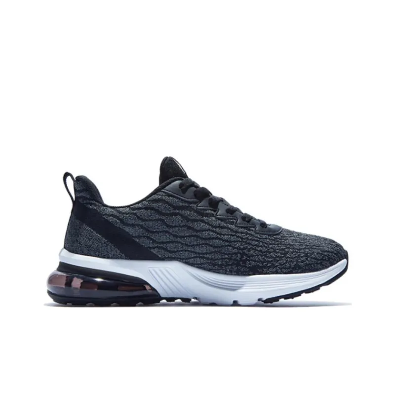 QIAODAN Slip Resistant, Abrasion Resistant, Breathable Low Top Casual Running Shoes Men's Black Gray-1