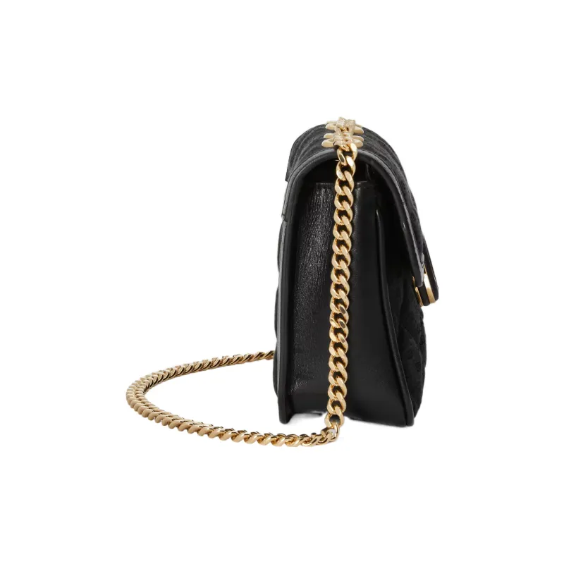 GUCCI Canvas With Leather Trim Canvas Bag, Portable Crossbody Bag, Shoulder Bag Women's Black-4