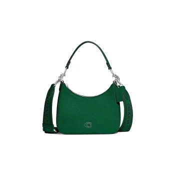 COACH Hobo Canvas With Leather Crescent Bag Shoulder Bag Crossbody Bag Handbag Medium Size Women's Green