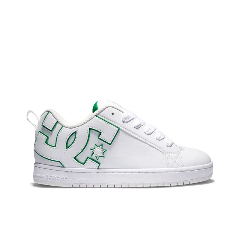 DC Shoes Court Graffik Anti Slip Wear Resistant Low Top Skateboard Shoes Men's White Green-1