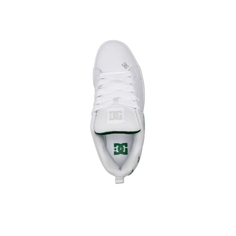 DC Shoes Court Graffik Anti Slip Wear Resistant Low Top Skateboard Shoes Men's White Green-3