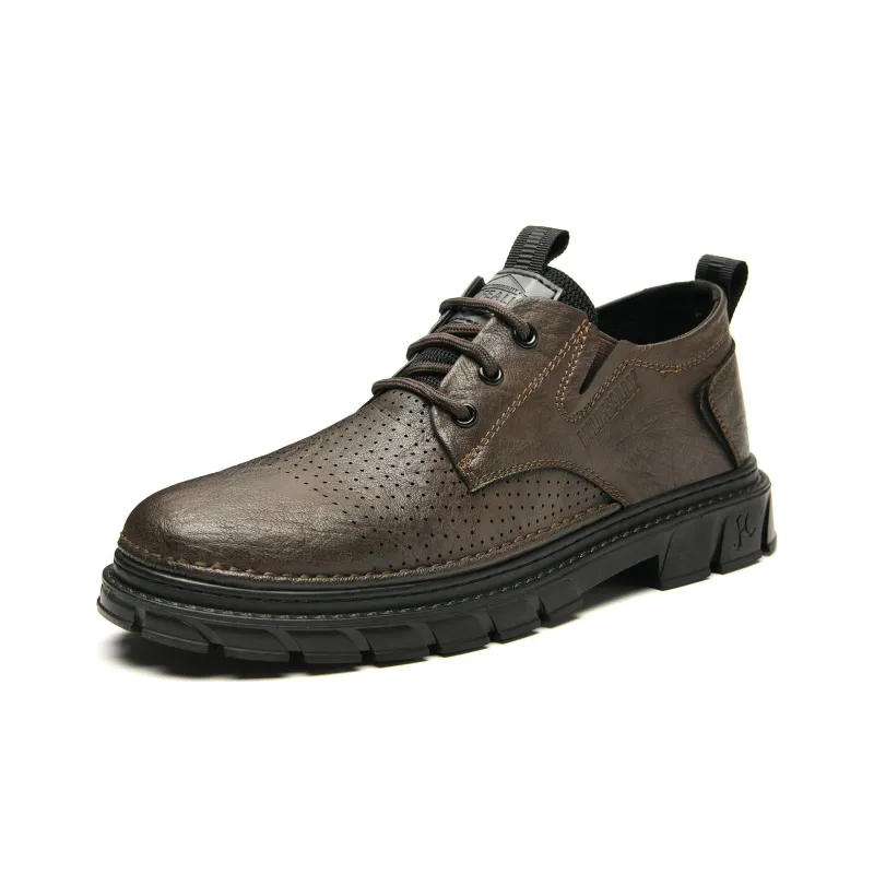 HLA Dress Shoes Men Low Top Black/Khaki-1