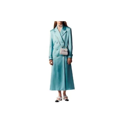 CHANEL Trench Coats Women's Turkish Blue