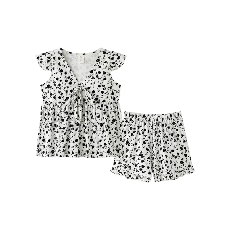 MEITENG Pajama Set Summer Women's White-0