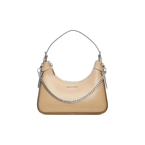 MICHAEL KORS Wilma Leather Shoulder Bag, Crescent Bag, Handbag, Shoulder Bag Women's Light Umber