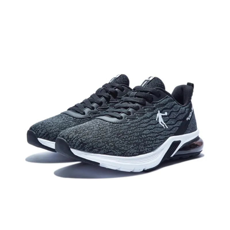 QIAODAN Slip Resistant, Abrasion Resistant, Breathable Low Top Casual Running Shoes Men's Black Gray-2