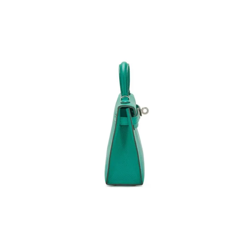 HERMES Mini Kelly Epsom Leather Kelly Bag Handbag Shoulder Bag Crossbody Bag Mini Women's Emperor Green/Heaven Blue-2