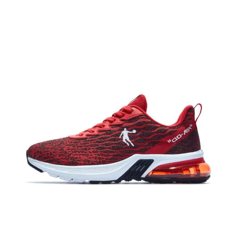 QIAODAN Anti Slip Wear Resistant Low Top Running Shoes Men's Black Red-0