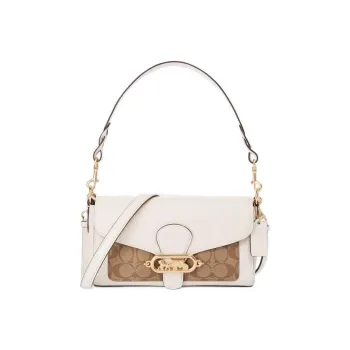 COACH Jade Leather Zhi Sheng Bag Shoulder Bag Handbag Shoulder Bag Crossbody Bag 26 Women's White & Dark Brown Monogram