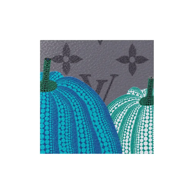 LOUIS VUITTON Yayoi Kusama Collaboration Coated Canvas Card Holder Wallet Men's Gray-5