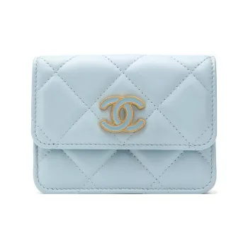 CHANEL Lambskin Fanny Pack, Shoulder Bag, Crossbody Bag Mini Women's Lake Blue