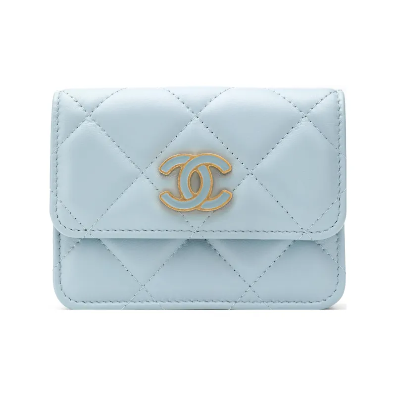 CHANEL Lambskin Fanny Pack, Shoulder Bag, Crossbody Bag Mini Women's Lake Blue-0