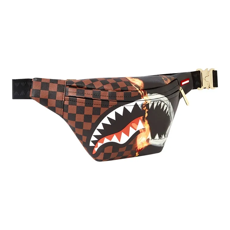 SPRAYGROUND PVC Crossbody Bag, Fanny Pack Small Size Unisex Brown-1