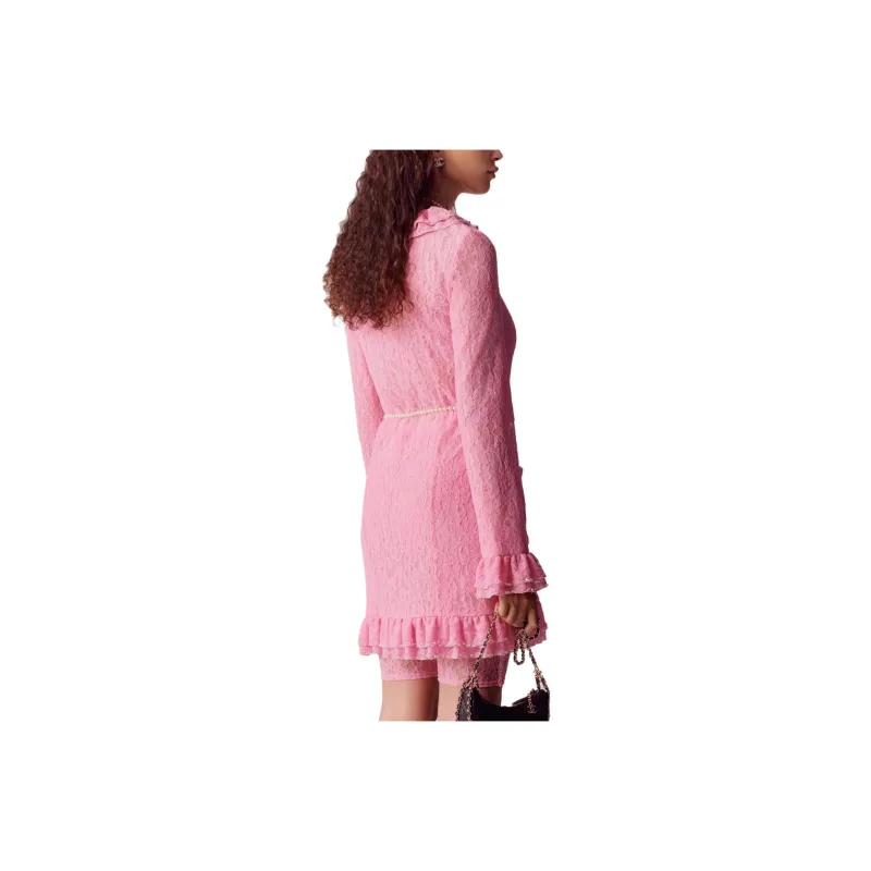 CHANEL Long-Sleeved Dresses Women's Pink-1