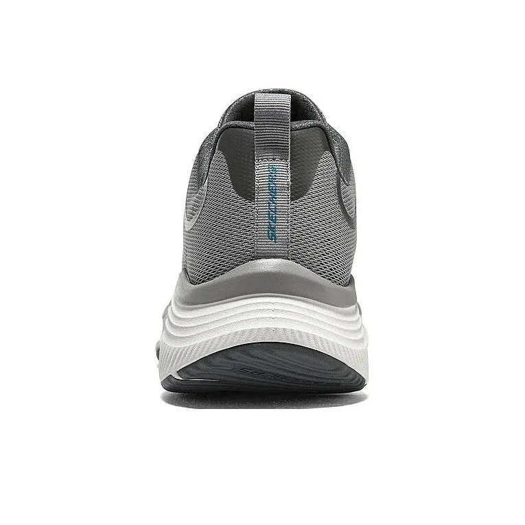 Skechers D'lux Fitness Anti Slip Wear Resistant Low Top Running Shoes Men's Gray White-3
