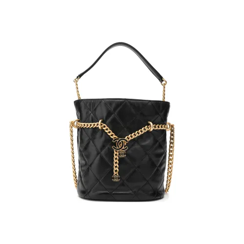 CHANEL Lambskin Char Siu Bag Bucket Bag Small Lucky Bag Wallet Shoulder Bag Crossbody Bag Regular Women's Black
