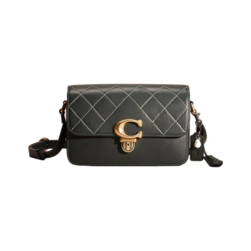 COACH Studio Glove Tanning Small Square Bag Messenger Bag Shoulder Bag Crossbody Bag Medium Size Women's Green-0