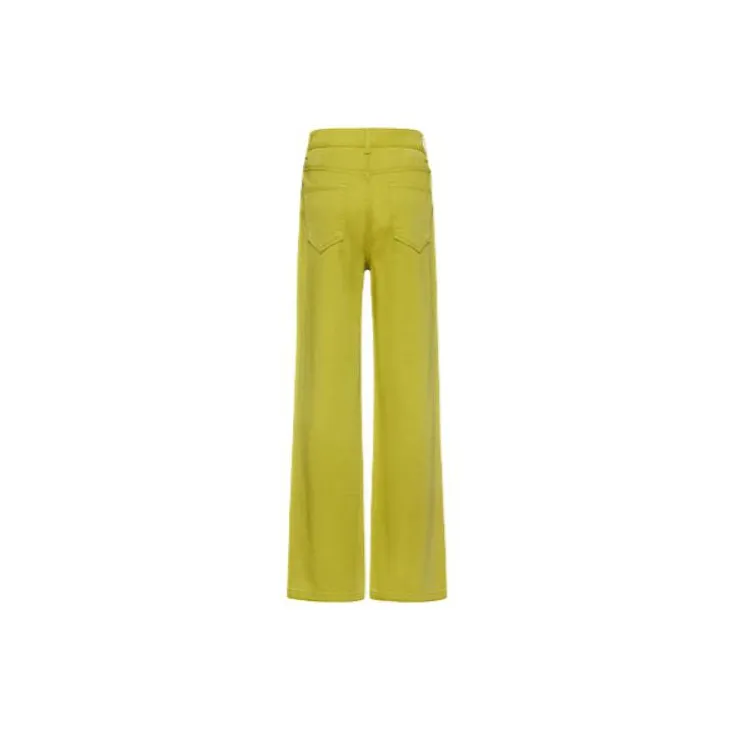 MEIYANG Jeans Women's Yellow Green-1