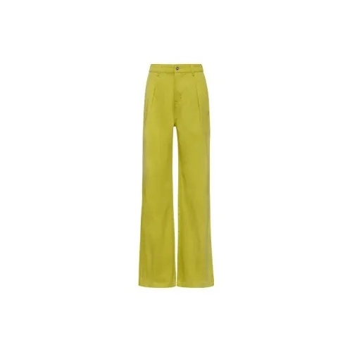 MEIYANG Jeans Women's Yellow Green